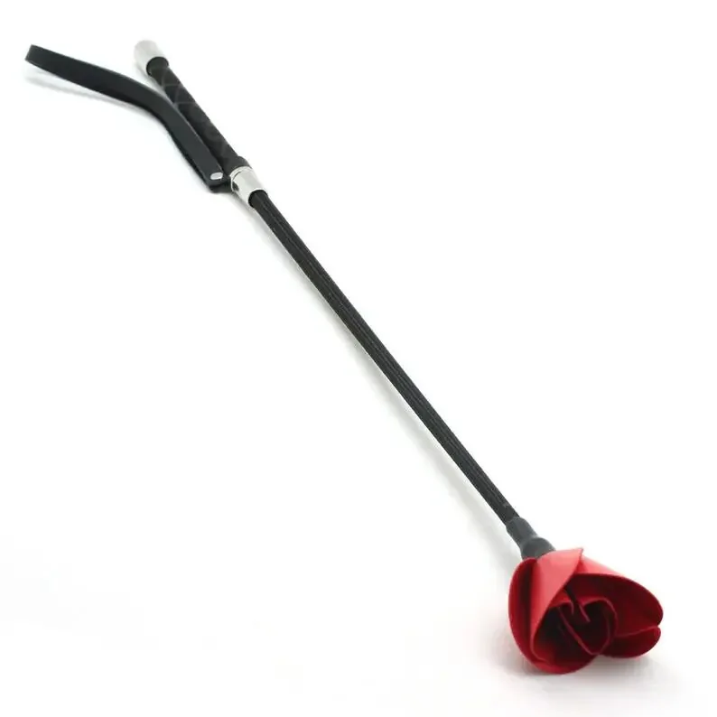Стек Liebe Seele Flower Rhythm - Black and Red Leather Flowers Riding Crop
