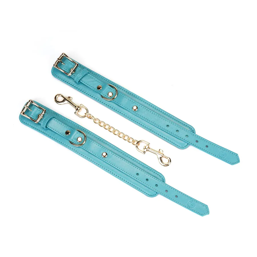 Наручники Liebe Seele Blue Lamb leather Wrist Cuffs with Velvet Lining