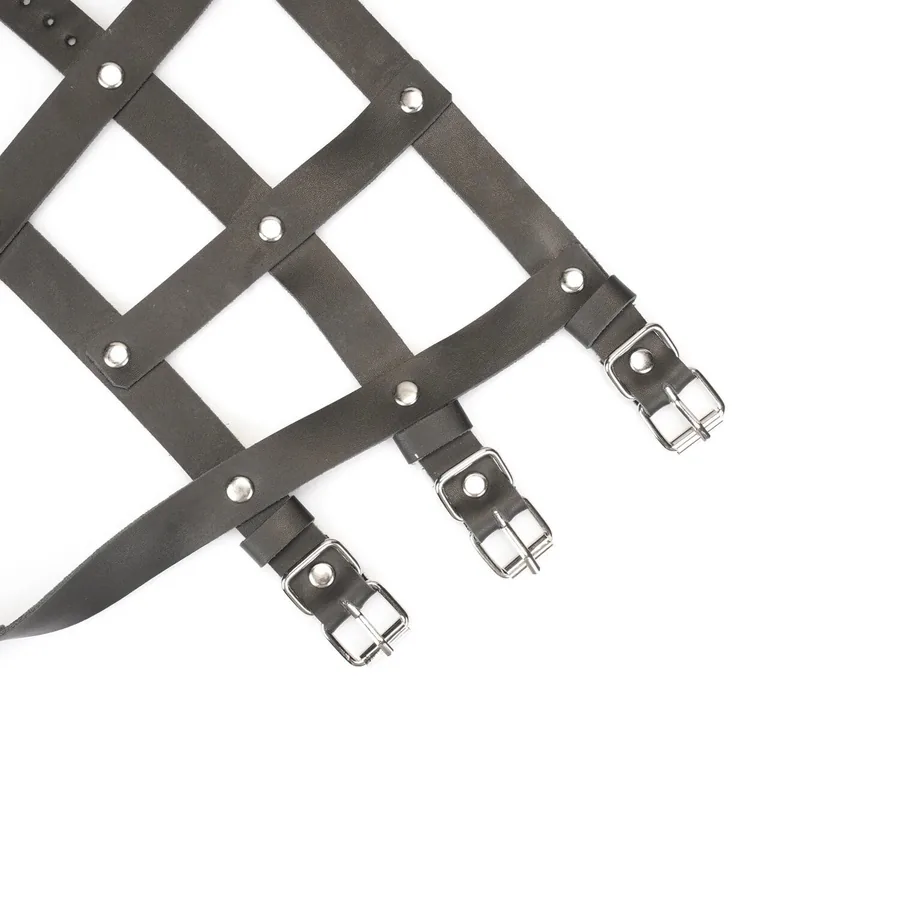 Шкіряна портупея для гомілкостопу зі шпорами Liebe Seele Leather High Heel Ankle Harness Silver