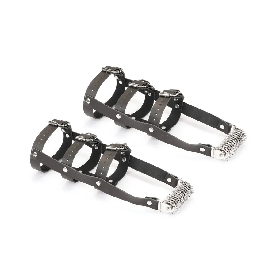Шкіряна портупея для гомілкостопу зі шпорами Liebe Seele Leather High Heel Ankle Harness Silver