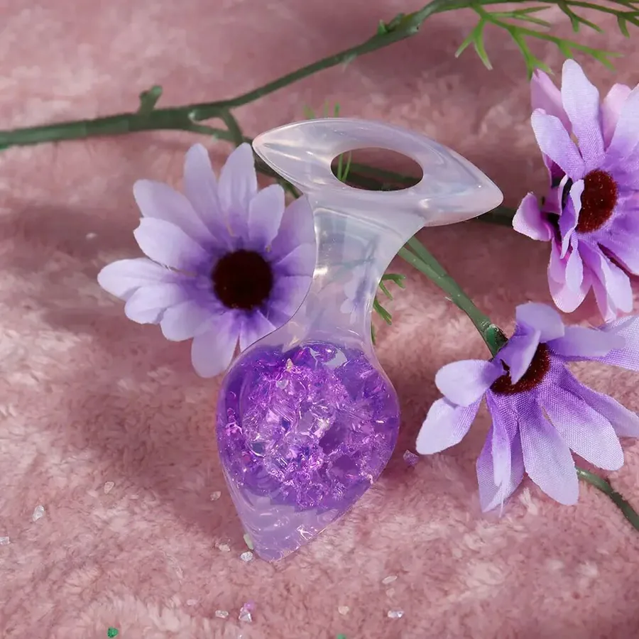 Анальная пробка Liebe Seele Heart-shaped Crystal Anal Plug - Purple Small