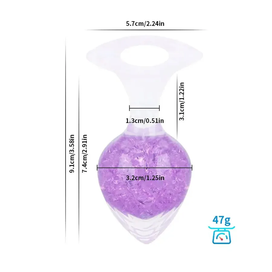 Анальная пробка Liebe Seele Heart-shaped Crystal Anal Plug - Purple Small