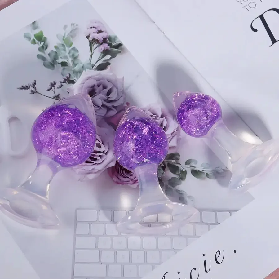 Анальная пробка Liebe Seele Heart-shaped Crystal Anal Plug - Purple Small