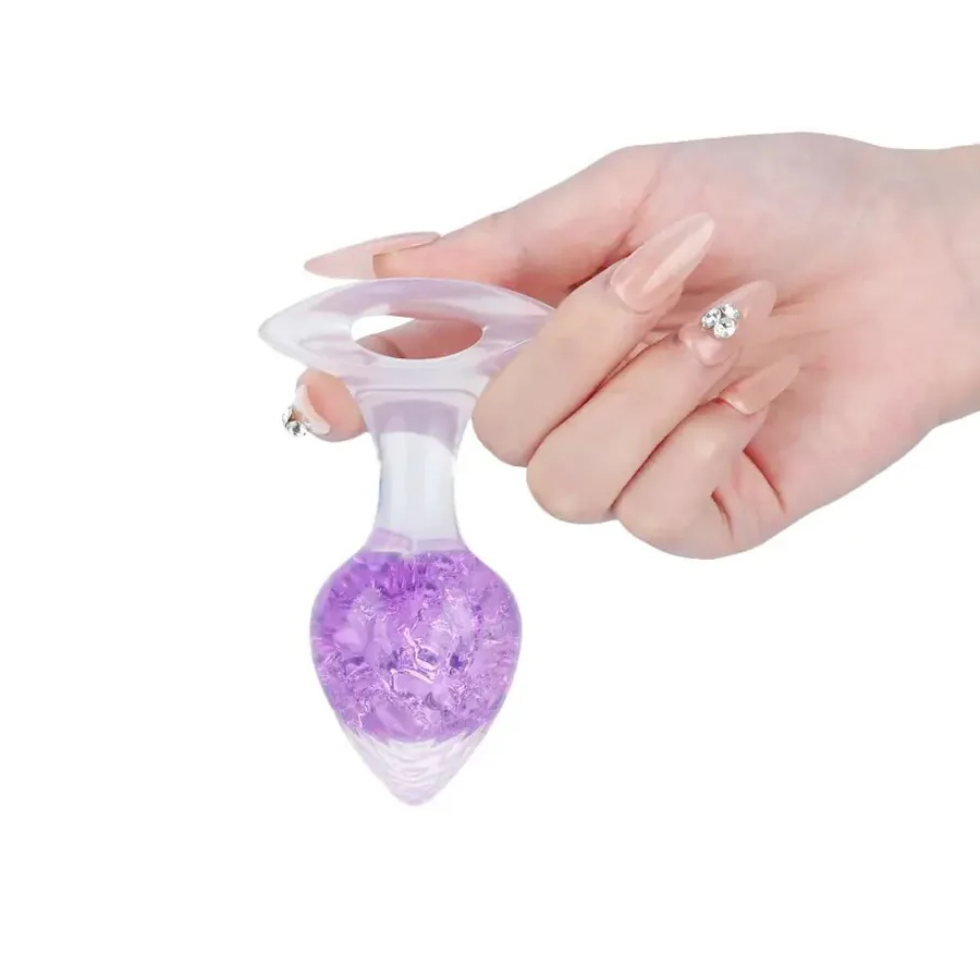 Анальна пробка Liebe Seele Heart-shaped Crystal Anal Plug - Purple Medium