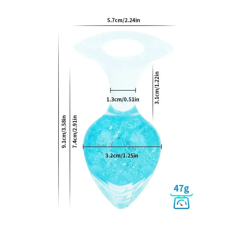Анальна пробка Liebe Seele Heart-shaped Crystal Anal Plug - Blue Small