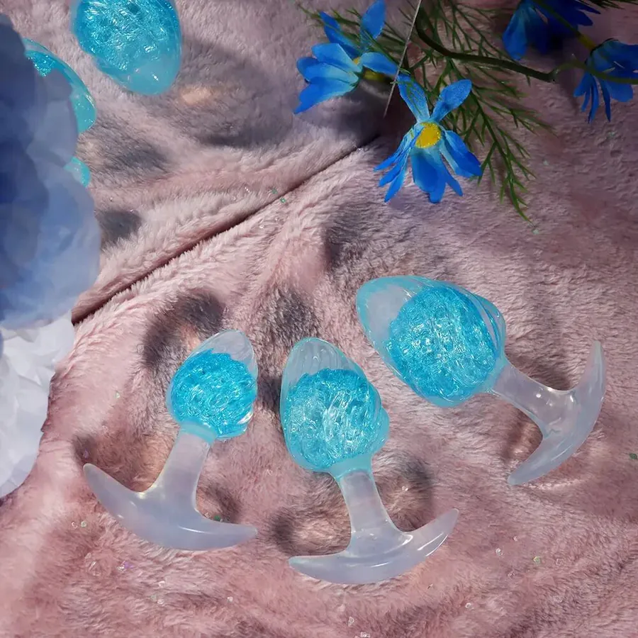 Анальна пробка Liebe Seele Icecream-shaped Crystal Anal Plug - Blue Medium
