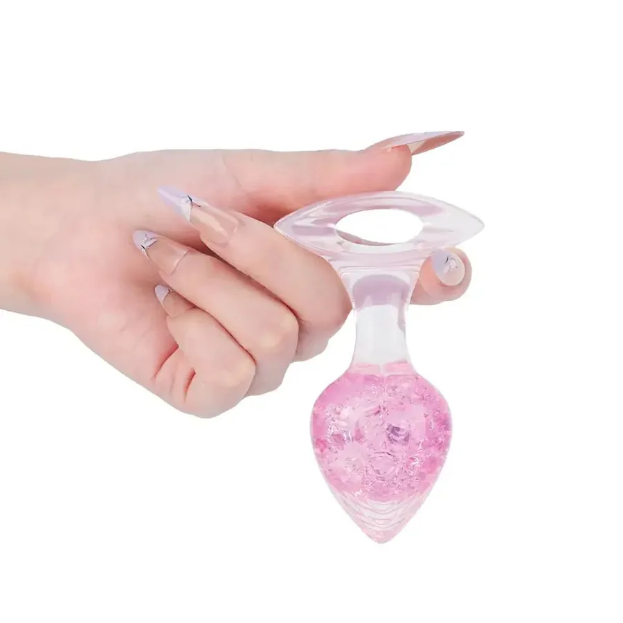 Анальна пробка Liebe Seele Heart-shaped Crystal Anal Plug - Pink Small