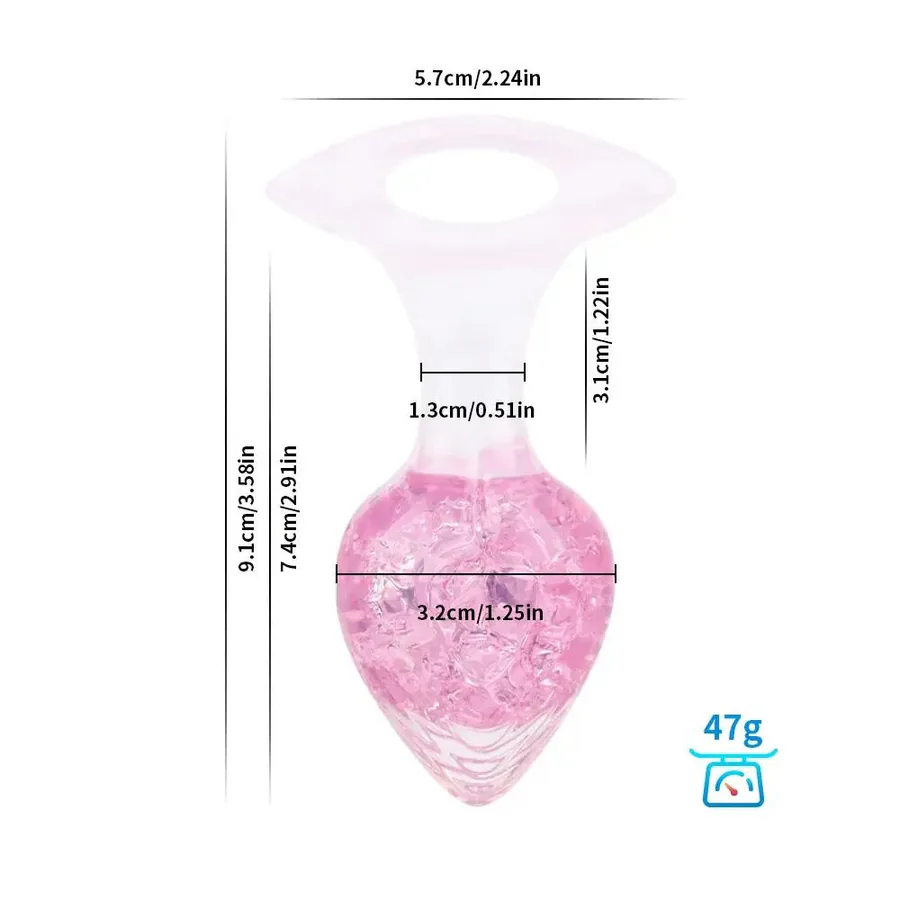 Анальна пробка Liebe Seele Heart-shaped Crystal Anal Plug - Pink Small