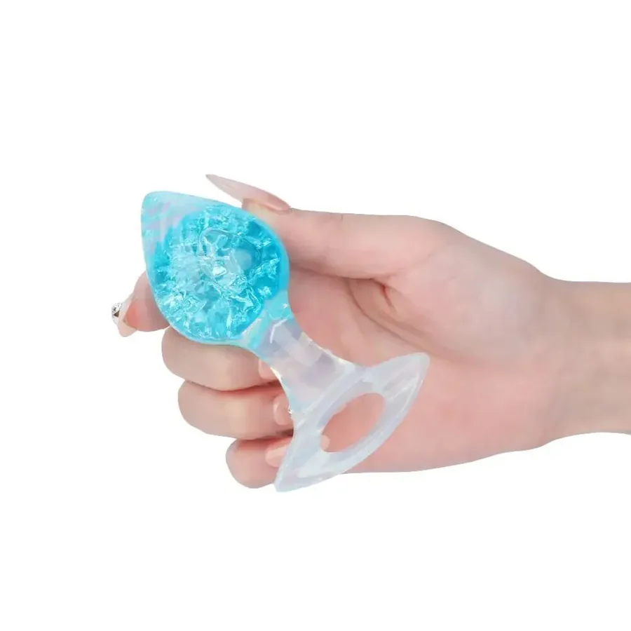 Анальная пробка Liebe Seele Heart-shaped Crystal Anal Plug - Blue Medium