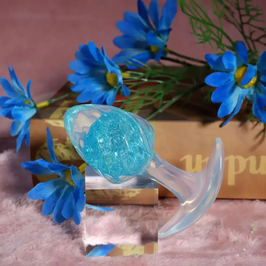 Анальна пробка Liebe Seele Icecream-shaped Crystal Anal Plug - Blue Small