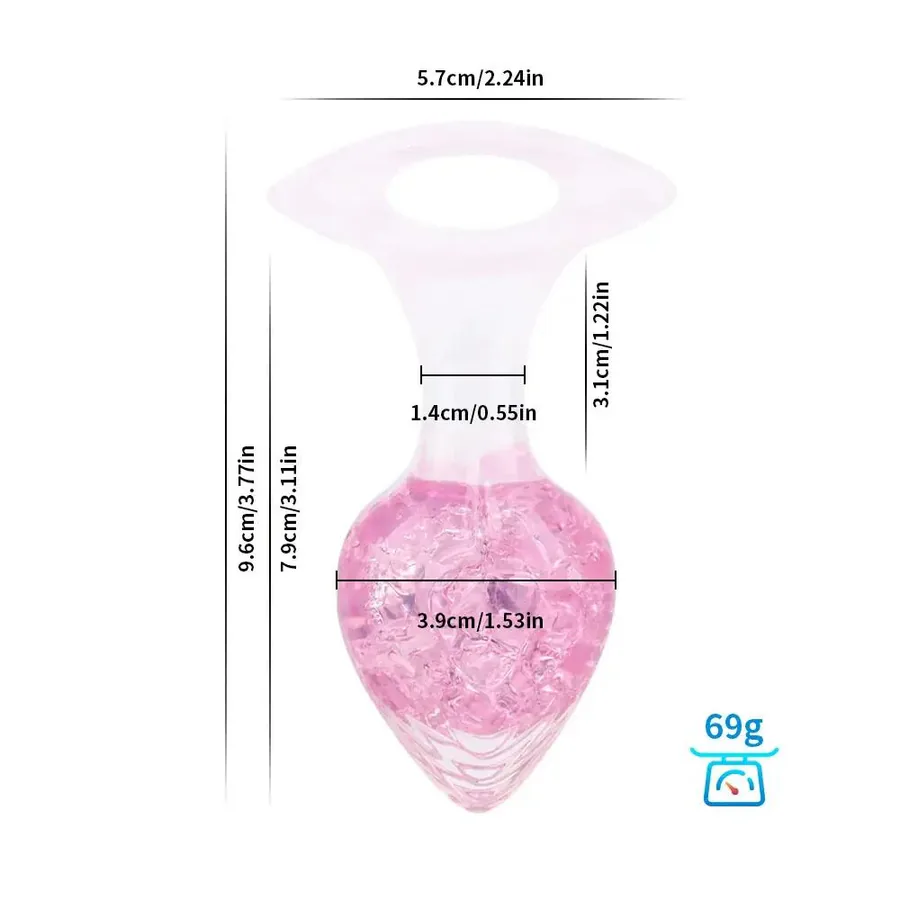 Анальна пробка Liebe Seele Heart-shaped Crystal Anal Plug - Pink Medium
