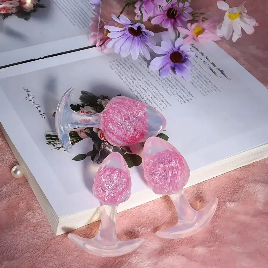 Анальна пробка Liebe Seele Icecream-shaped Crystal Anal Plug - Pink Small