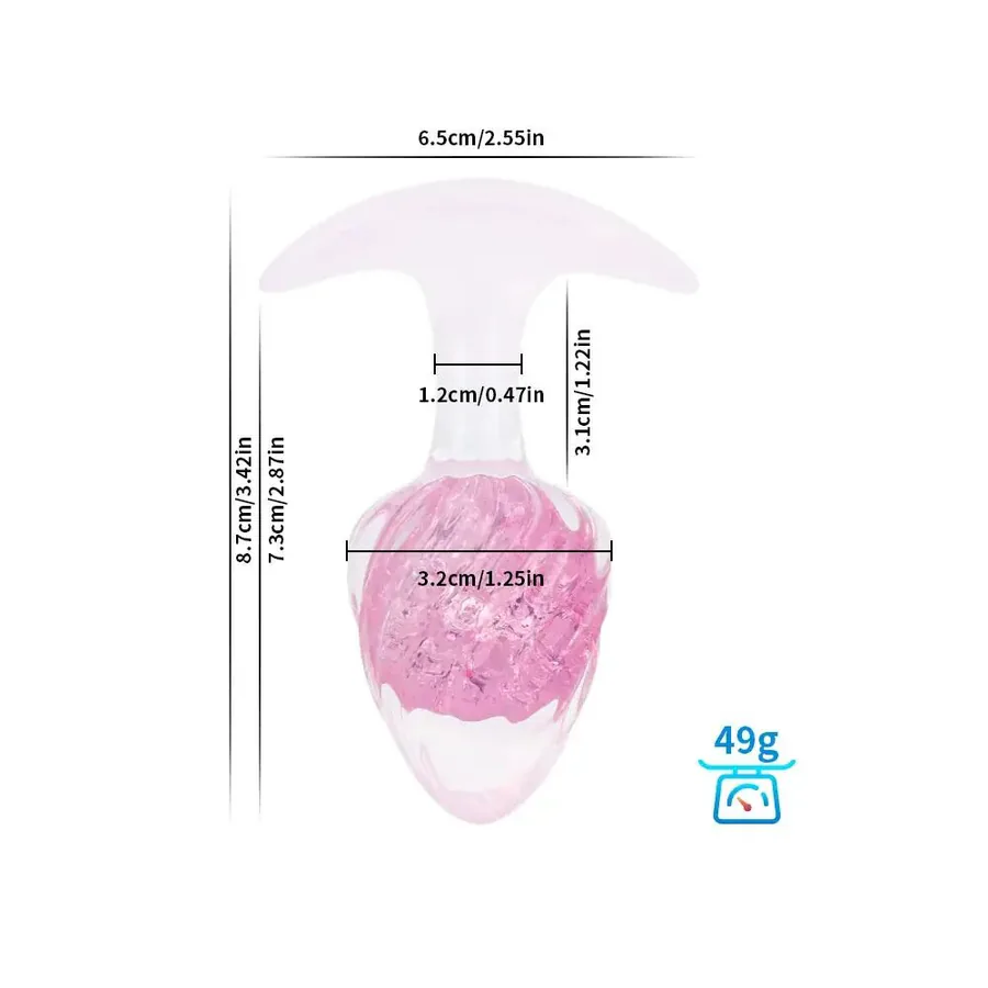 Анальна пробка Liebe Seele Icecream-shaped Crystal Anal Plug - Pink Small