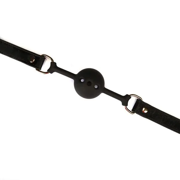 Повітропроникний кляп Liebe Seele Boudoir Amor Ball Gag Black, силіконова кулька, діаметр 4,3 см