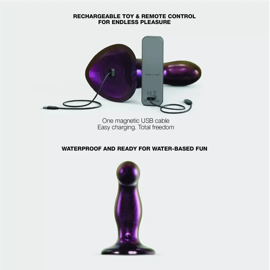 Дилдо з вібрацією Strap-On-Me FINGERING & VIBRATING DILDO - M - PURPLE, з манливим рухом