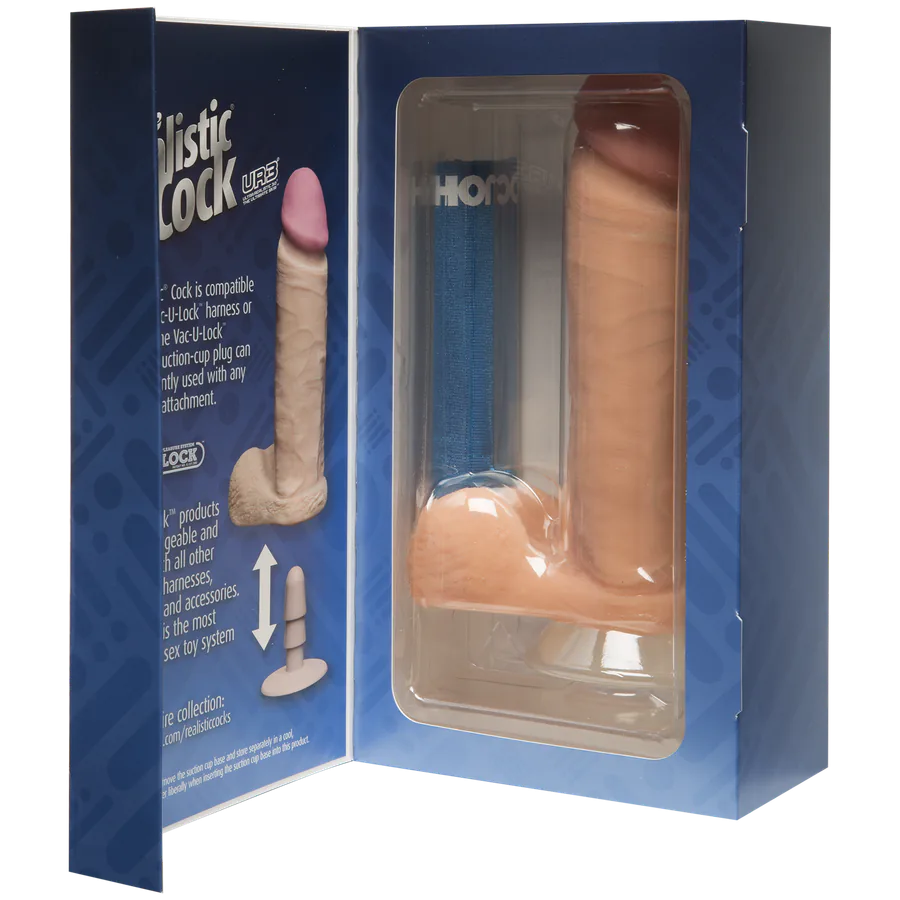 Фалоімітатор Doc Johnson The Realistic Cock 8 inch White - ULTRASKYN, Vack-U-Lock (м'яте паковання!!!)