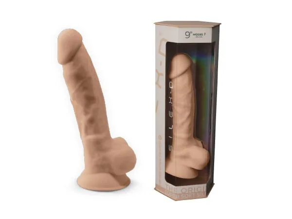 Фаллоимитатор SilexD Tomas Flesh (MODEL 1 size 9in), двухслойный, силикон+Silexpan, диаметр 4,9см