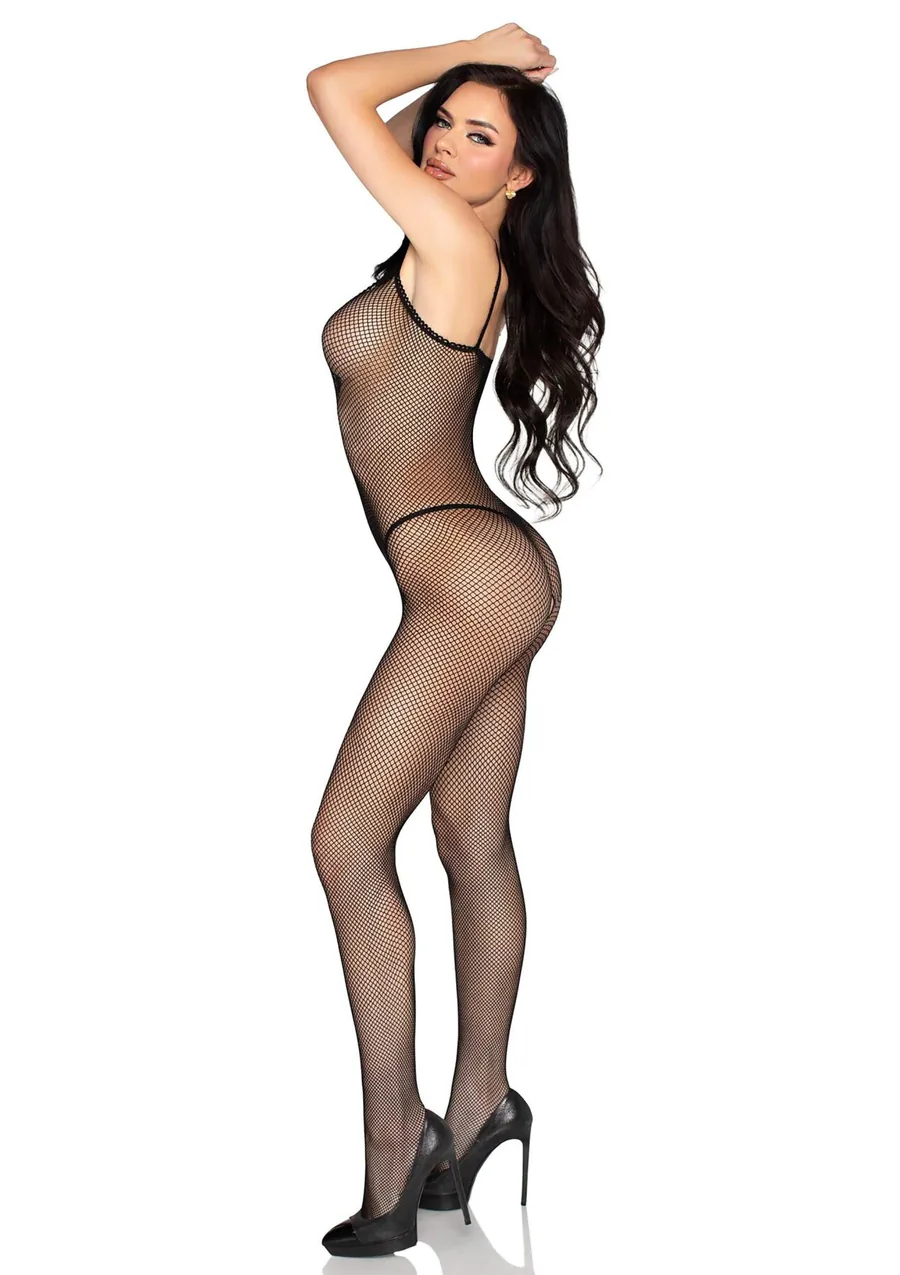 Бодістокінг Leg Avenue Crotchless Fishnet Bodystocking One Size Black
