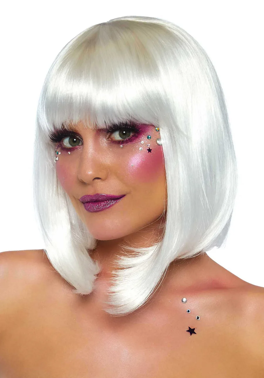 Перука, що світиться в темряві Leg Avenue Pearl short natural bob wig White, коротка, перлинна, 33 см