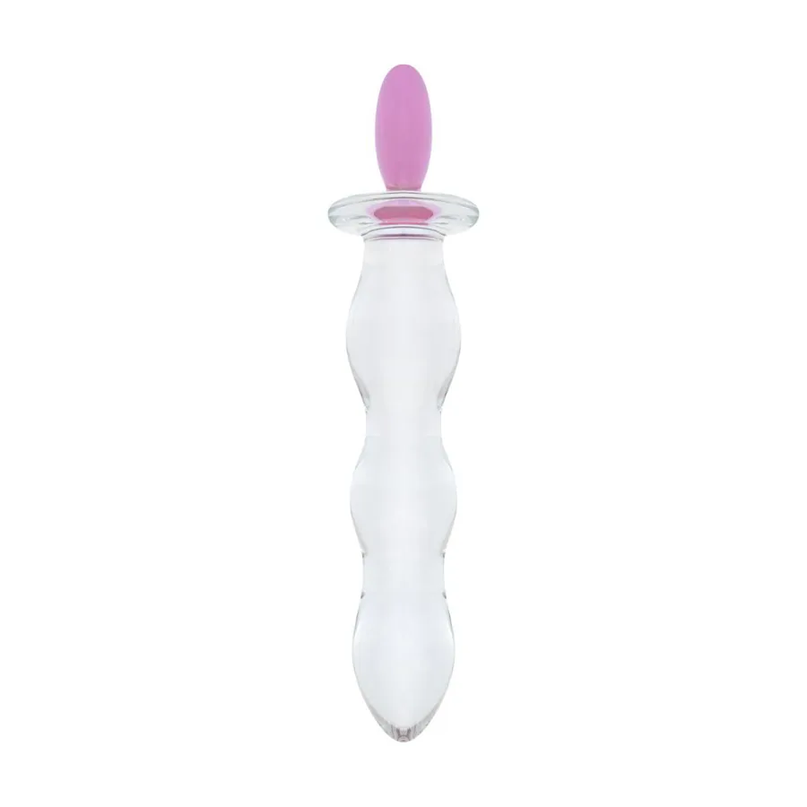 Скляний анальний ланцюжок Gildo Glass Butt Plug Heart Shape No. 35