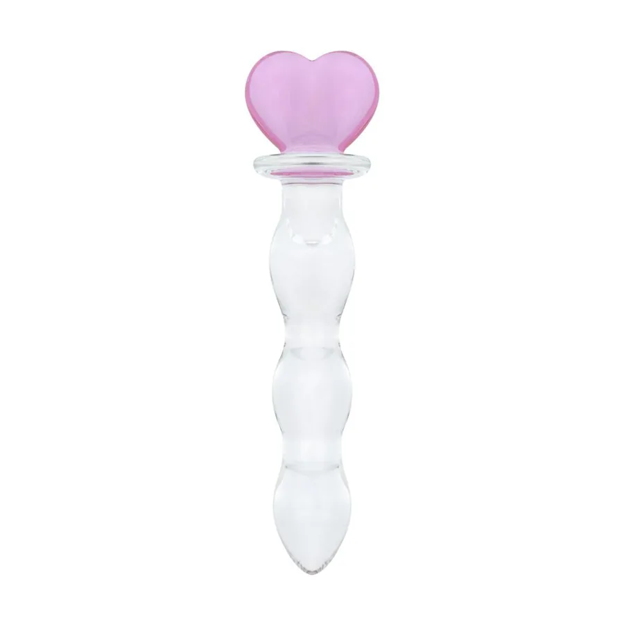 Скляний анальний ланцюжок Gildo Glass Butt Plug Heart Shape No. 35