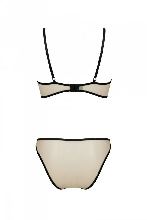 Комплект Passion LORINA SET, S/M, beige, бюстгальтер и трусики