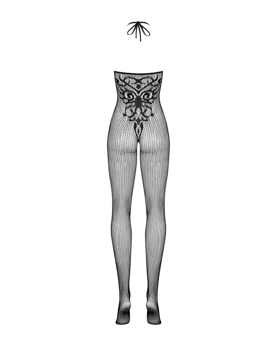 Бодістокінг Obsessive Bodystocking G308 S/M/L, халтер, декор у вигляді татуювання