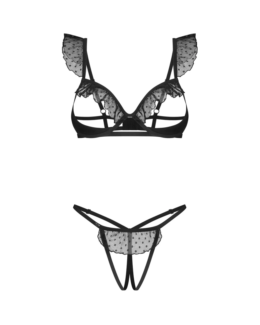 Комплект Obsessive Carrola 2-pcs crotchless set S/M