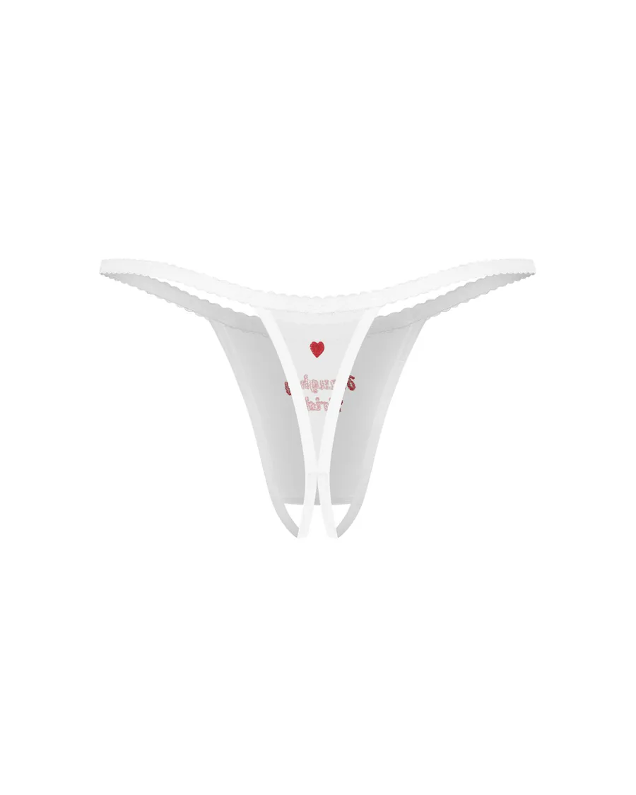 Трусики Obsessive Weddya Bride crotchless thong S/M