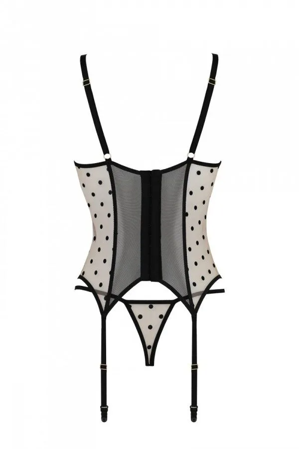 Корсет Passion MARINA CORSET, XXL/XXXL, beige, с открытыми чашками