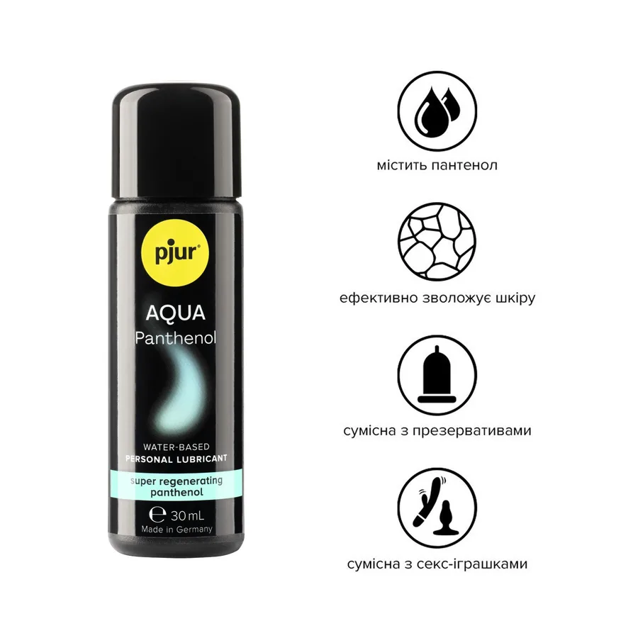 Лубрикант на водній основі pjur Aqua Panthenol 30 мл з пантенолом, догляд та зволоження