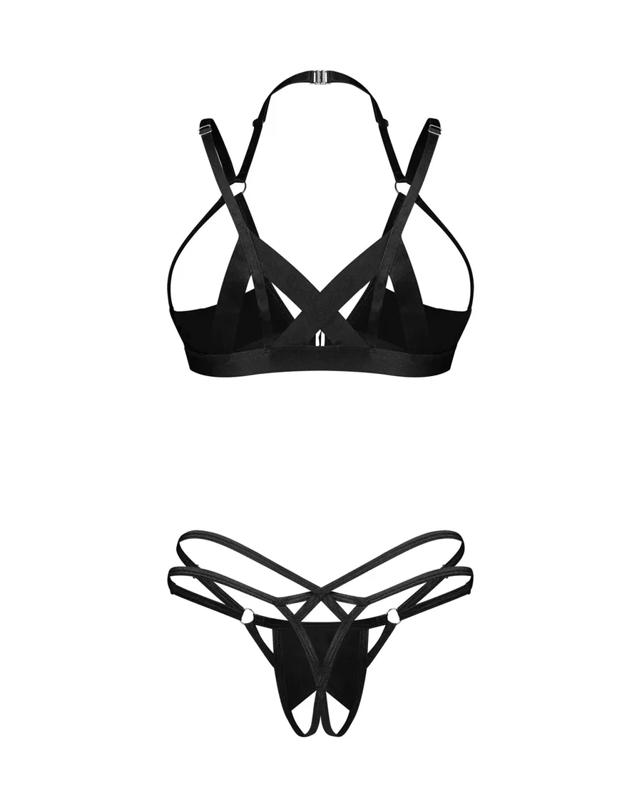 Комплект Obsessive Keira Lise 2-pcs crotchless set S/M
