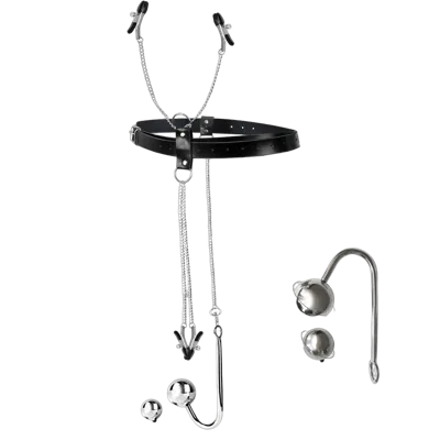 Бондажный набор с металлическим анальным крюком №4 Art of Sex Blanca Bondage set with anal hook №4