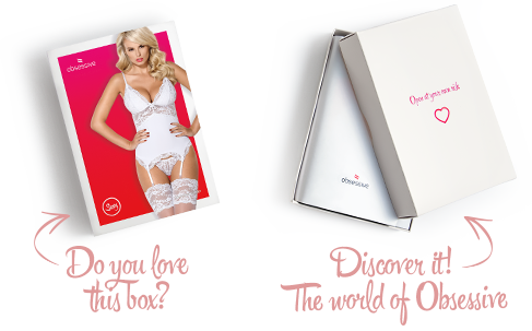 Сатиновый кружевной корсет Obsessive 810-COR-2 babydoll & thong S/M, белый, корсет, танга