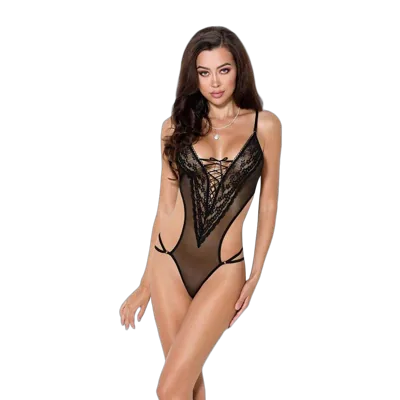 Боді монокіні з декольте Passion ERZA BODY L/XL, black