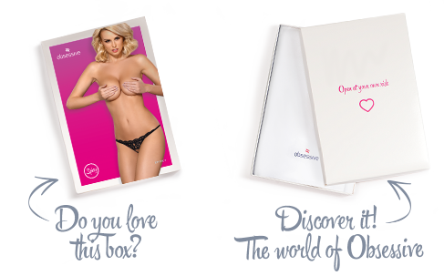 Мереживні танги з двома отворами Obsessive 831-THC-1 crotchless thong S/M, чорні, бантики