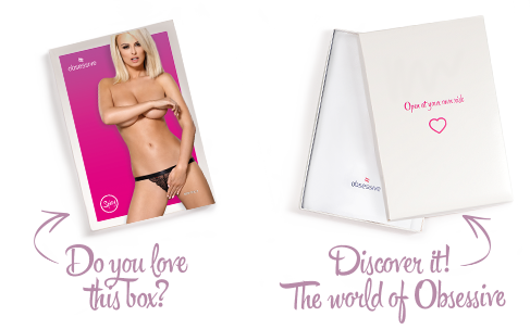 Мереживні танги з доступом Obsessive 828-THC-1 crotchless thong S/M, чорні