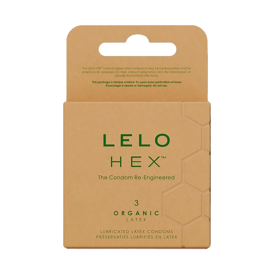 Презервативи LELO HEX Condoms Organic 3 Pack, тонкі та суперміцні