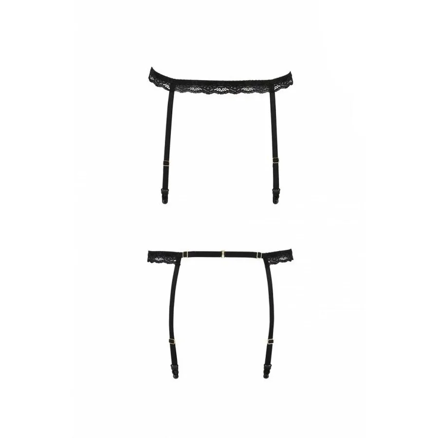 Пояс-стрепи для панчіх Passion Exclusive SHELLY GARTER BELT L/XL, black