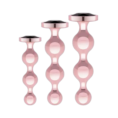 Набір анальних іграшок Rosy Gold - Metal Butt Plug Set 3 Pieces