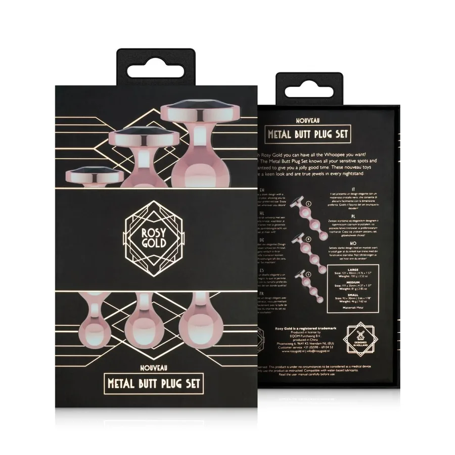 Набір анальних іграшок Rosy Gold - Metal Butt Plug Set 3 Pieces