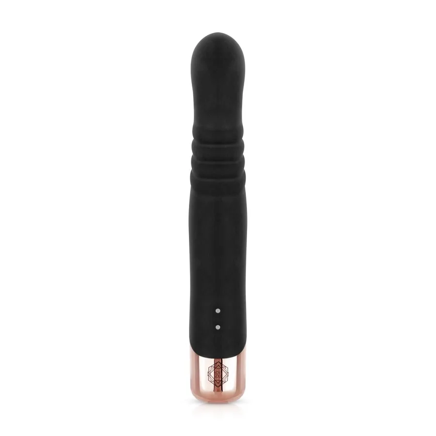 Вібратор-кролик Rosy Gold - Rabbit Vibrator with thrusting function - Black