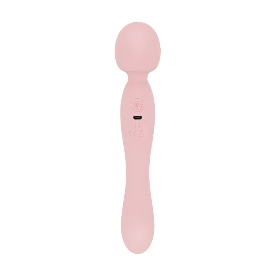 Вибромассажер Good Vibes Only - SIMI Double-Sided Wand Vibrator Soft Silicone - Pink