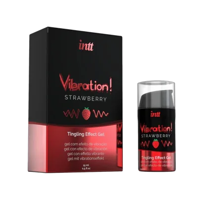 Рідкий вібратор Intt Vibration Strawberry (15 мл), густий гель, дуже смачний, діє до 30 хвилин