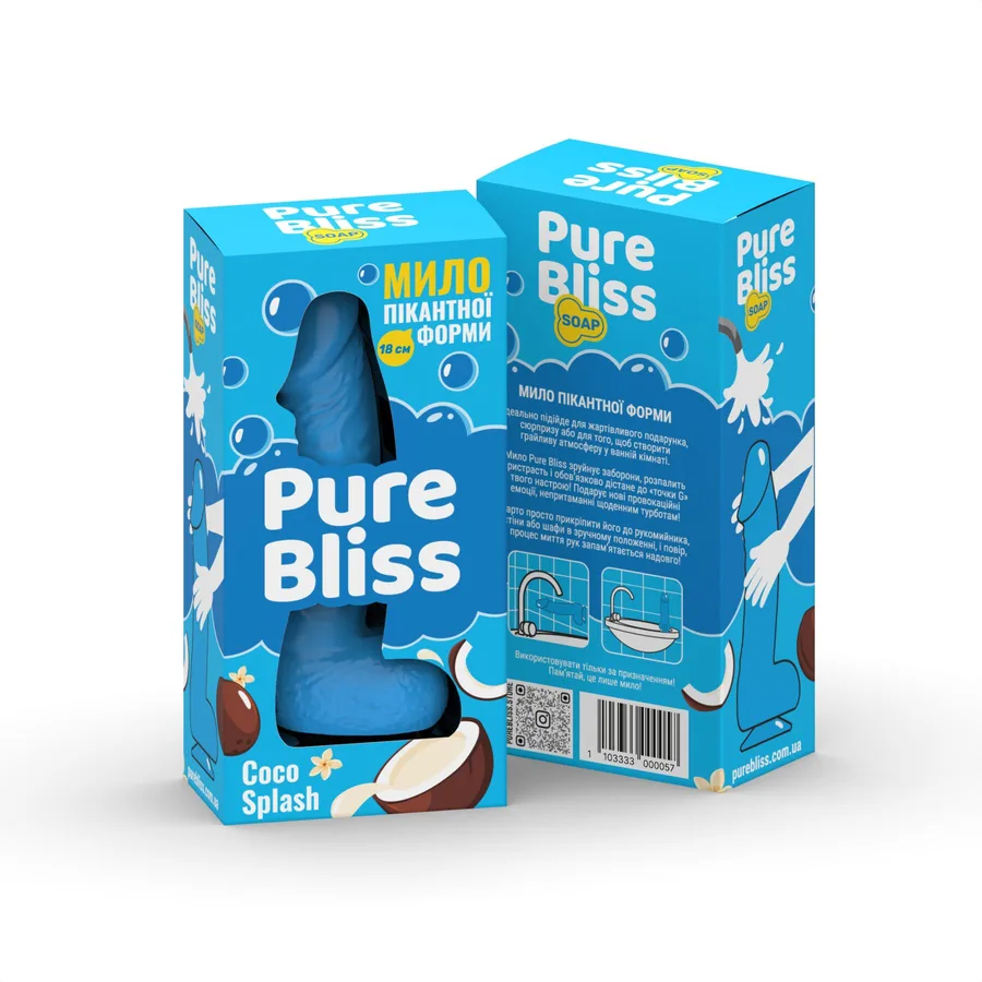 Ароматное мыло пикантной формы Pure Bliss Blue Coco Splash (Кокосовое молоко) 18 см