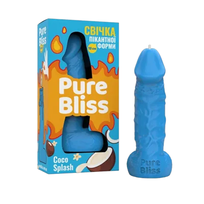 Ароматна свічка пікантної форми Pure Bliss Blue Coco Splash (Кокосове молоко) 15 см