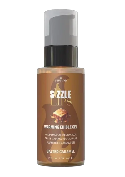 Согревающий массажный гель Sensuva Sizzle Lips Salted Caramel (59 мл), без сахара, съедобный