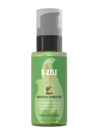 Согревающий массажный гель Sensuva Sizzle Lips Caramel Apple (59 мл), без сахара, съедобный