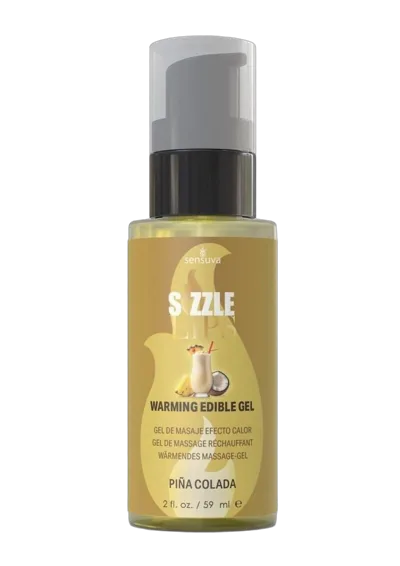 Согревающий массажный гель Sensuva Sizzle Lips Pina Colada (59 мл), без сахара, съедобный