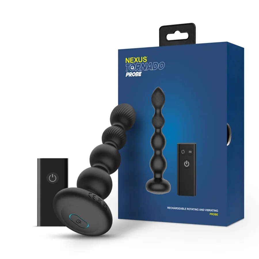 Анальний віброротатор Nexus Tornado Probe Edition, діаметр 3,5 см, вібрація + ротація, пульт ДУ